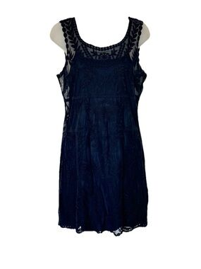 Express Navy Blue Lace Shift Dress Size Medium